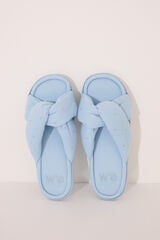 Womensecret Pantufla de ducha con nudo azul tipo gofre azul