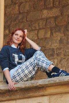Womensecret Pijama polar cuadros Harry Potter azul