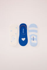 Womensecret Pack de 3 calcetines invisibles con estampado de corazones estampado