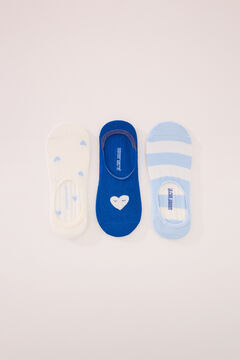 Womensecret Pack de 3 calcetines invisibles con estampado de corazones estampado