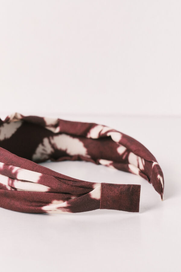 Women'secret Diadema de pelo estampado de flores granate estampado