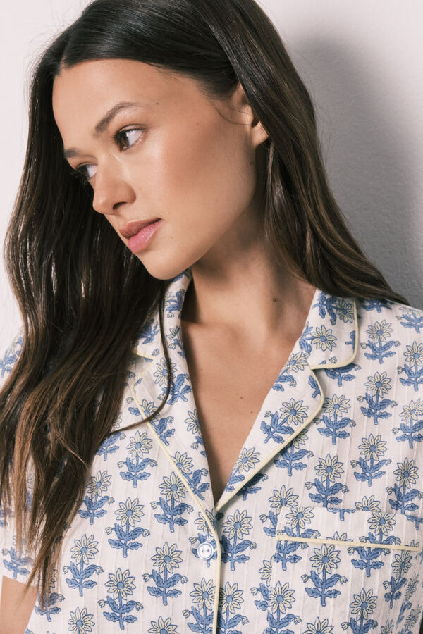 Women'secret Pijama camisera capri de algod&oacute;n estampado estampado