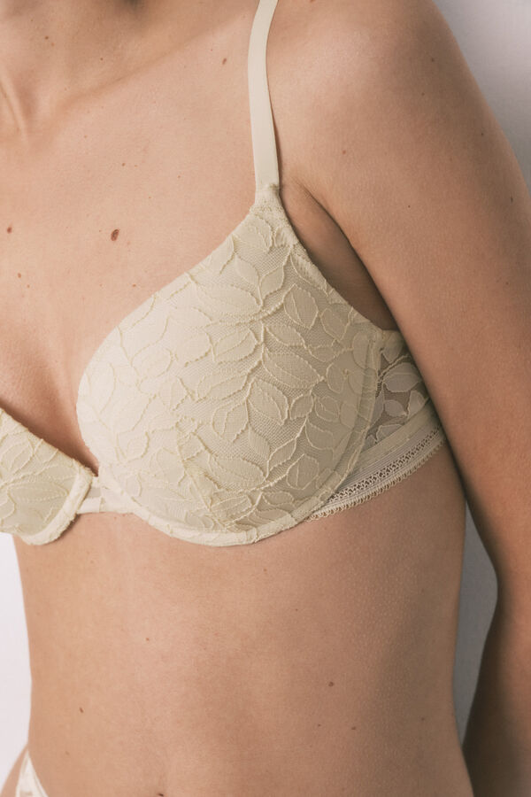 Women'secret Bra GORGEOUS push up de encaje beige caf&eacute;