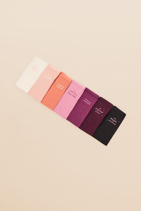 Womensecret Pack 7 panties algodón 'Wishes' blanco