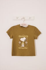 Womensecret Pijama corta infantil de Snoopy kaki