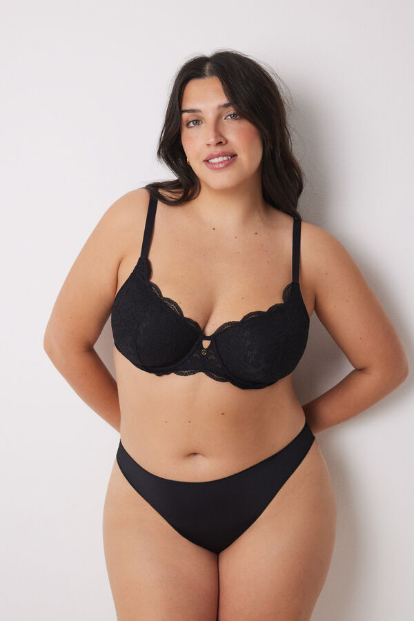 Womensecret BEAUTIFUL brasier clásico relleno encaje negro negro