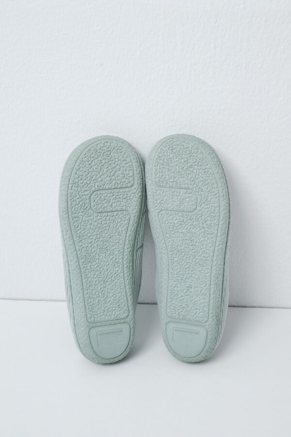 Women'secret Zapatillas de casa de suela acolchada verde verde