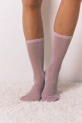 Women'secret Pack de 3 calcetines largos de algodón lurex estampado