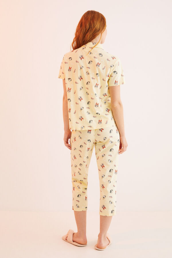 Womensecret Pijama camisera 100% algodón Las chicas superpoderosas amarillo amarillo