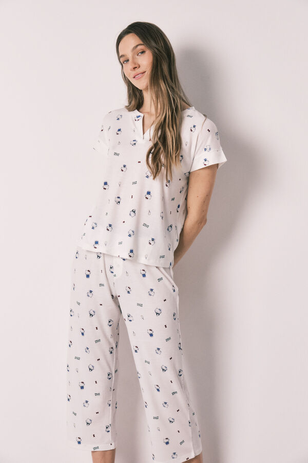Women'secret Pijama Hello Kitty de manga corta blanco
