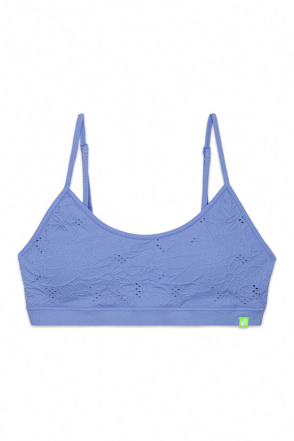 HI&BYE Brasier top sin costuras floral azul azul