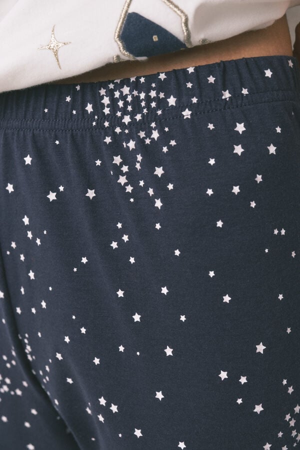 Women'secret Pijama larga 100% algodón estampado" Hogwarts" marfil