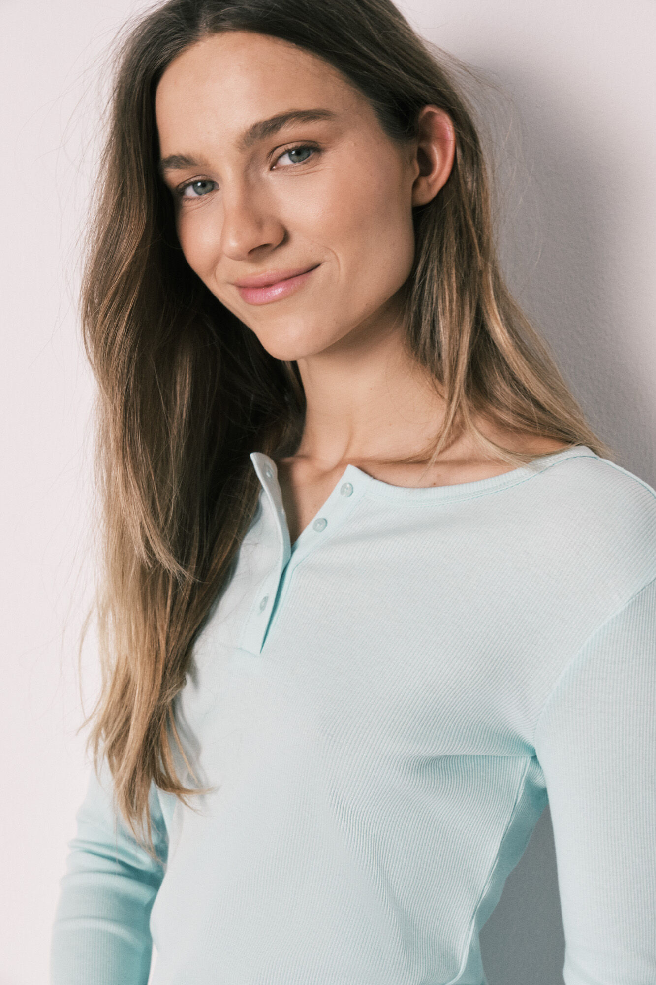 Women'secret Pijama larga cuadros Vichy de algod&oacute;n verde