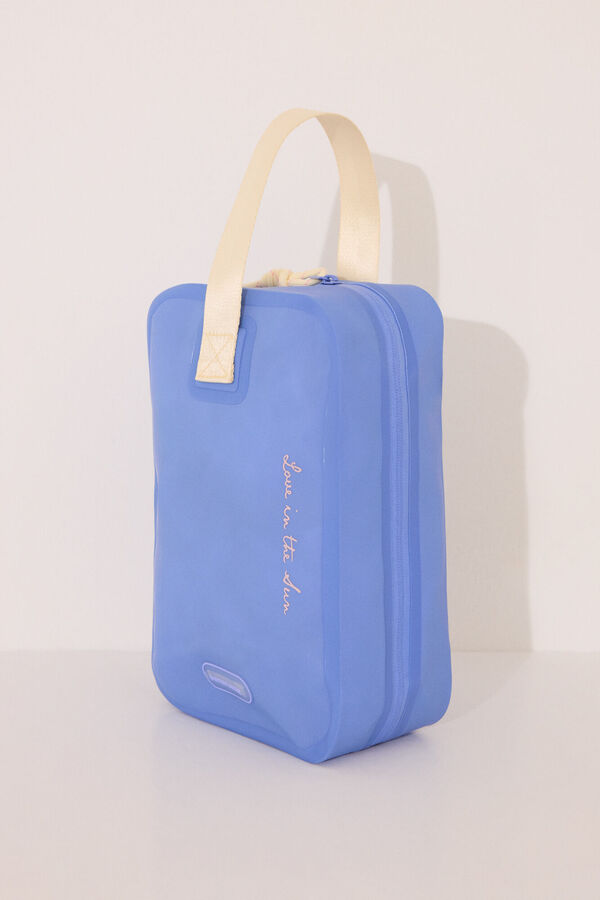 Womensecret Neceser mediano resistente al agua con asa lateral azul