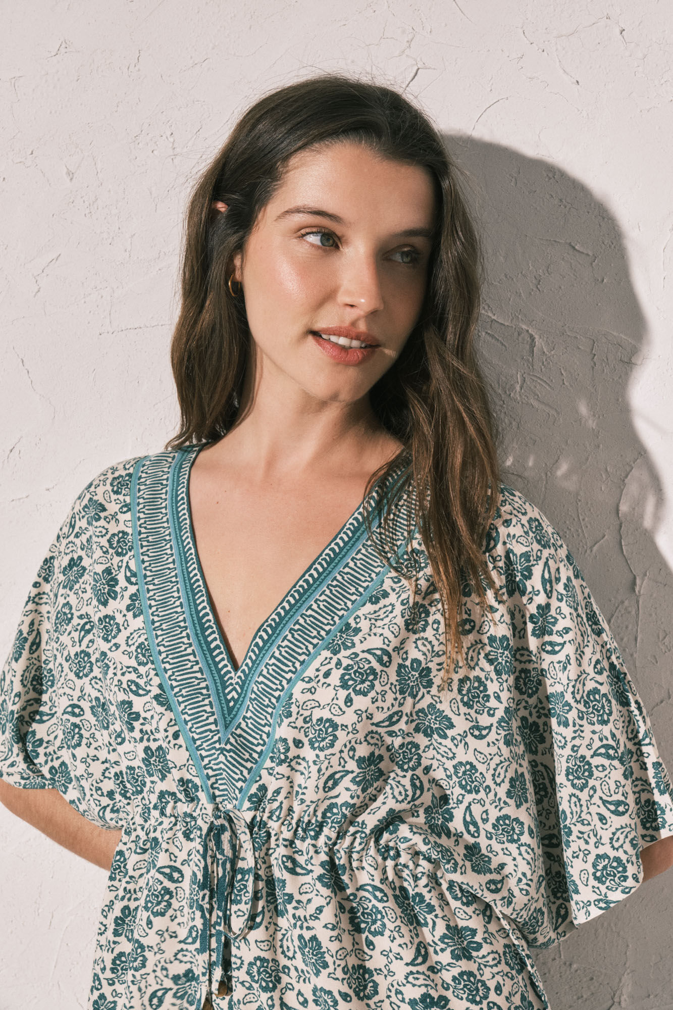 Women'secret Vestido t&uacute;nica corta estampado boho verde