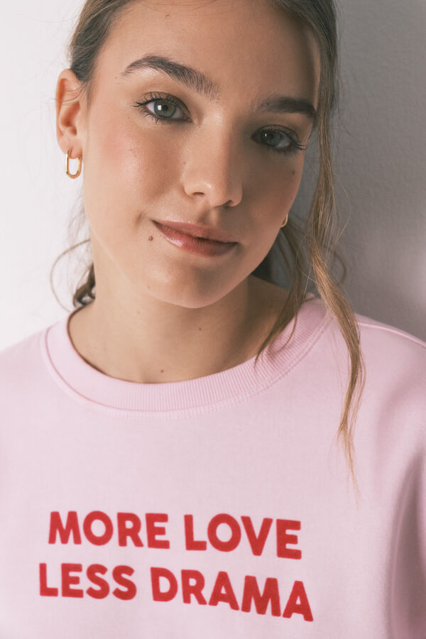 Women'secret Sudadera de algod&oacute;n rosa rosa