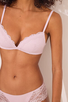 Womensecret Brasier triangular CHARMING de encaje rosa rosa