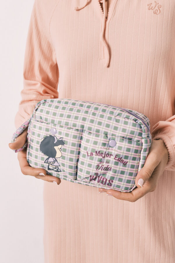 Women'secret Neceser mediano de cuadros Mafalda rosa