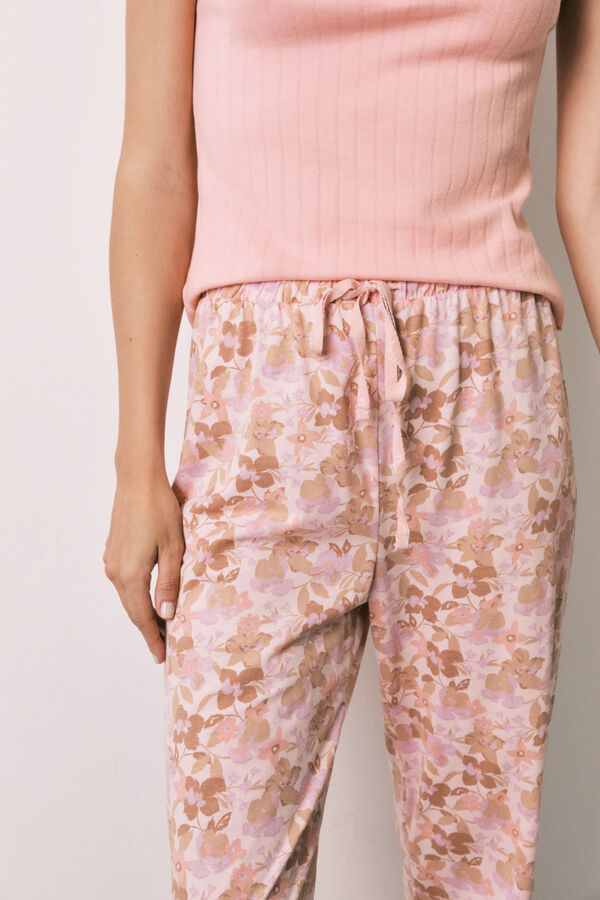 Women'secret Pijama larga de manga corta de algod&oacute;n naranja naranja