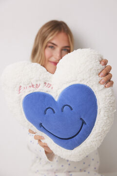 Womensecret Cojín corazón blanco Smiley marfil