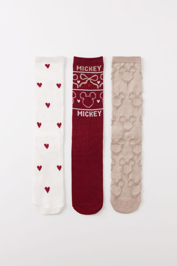 Womensecret Pack 3 calcetines altos Mickey Mouse estampado