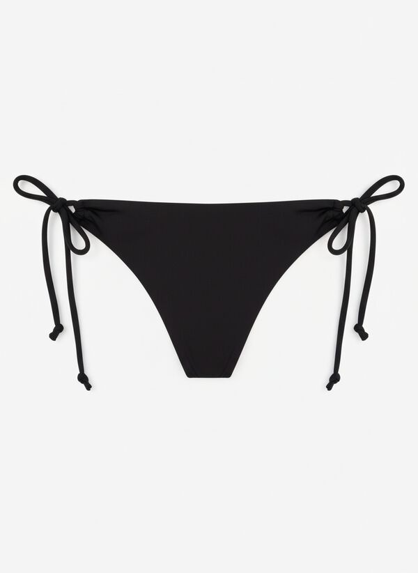 Women'secret Panty de bikini cl&aacute;sica lazo lateral negra negro