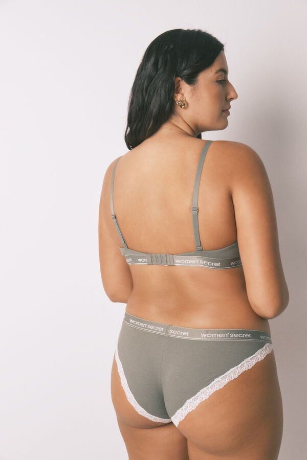 Women'secret BEAUTIFUL brasier clásica de algodón color caqui kaki