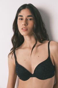 Women'secret Bra GORGEOUS push up de encaje negro