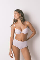 Women'secret Panty alta clásica de microfibra color lila morado/lila