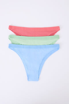 Womensecret Pack 3 bragas brasileñas azul, rosa, verde blanco