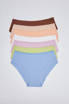 Womensecret Pack 7 panties anchos algodón multicolor blanco