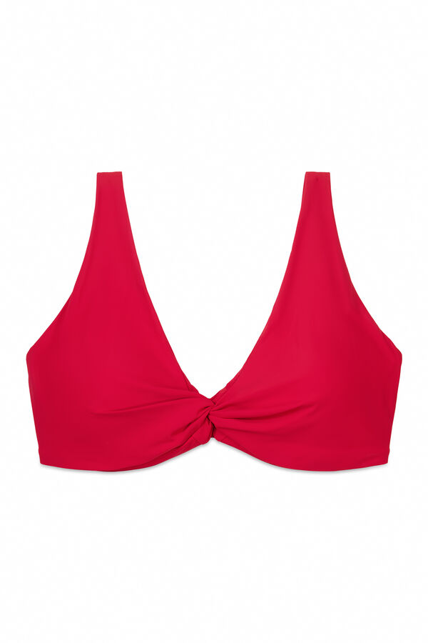 Womensecret Top de bikini con cuello halter y capacidad roja rojo