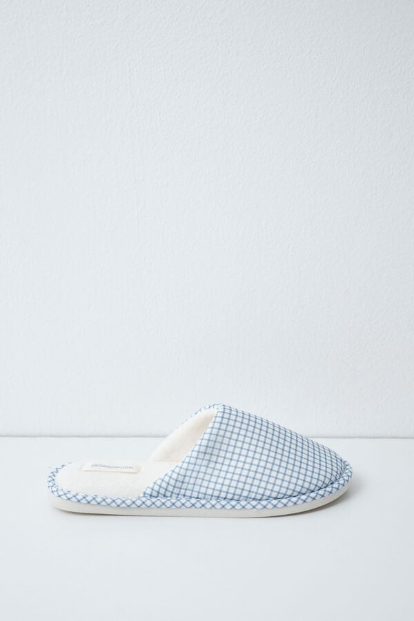 Women'secret Pantunflas estampado vichy blanco