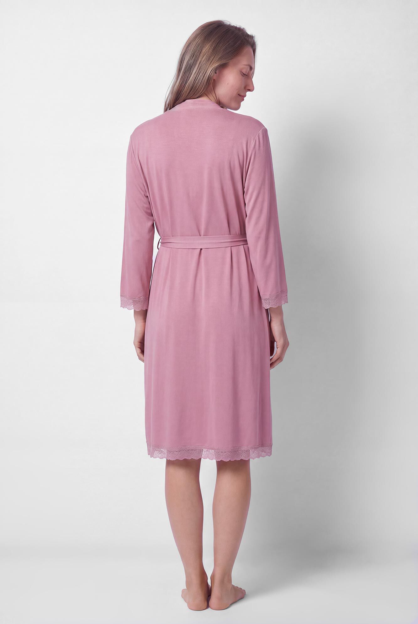 Women'secret Bata midi con cintur&oacute;n rosa