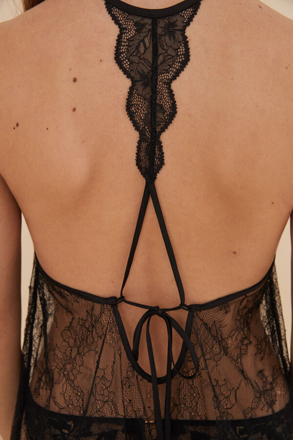 Womensecret Camisón corto encaje negro negro
