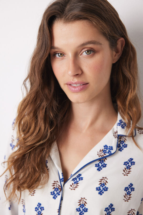 Womensecret Pijama camisera larga 100% algodón flores estampado