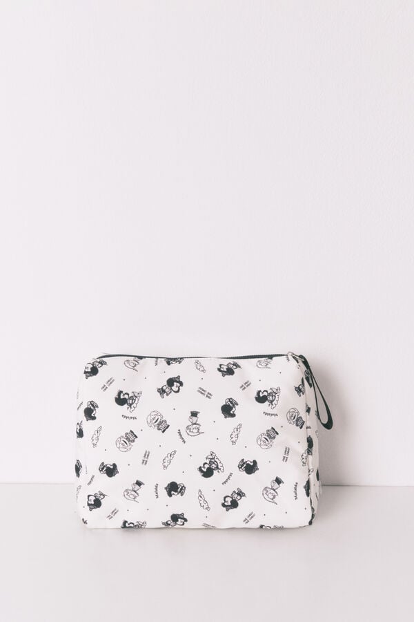 Women'secret Neceser grande de nylon blanco Mafalda marfil