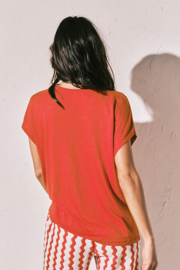 Women'secret Playera de manga corta coral coral