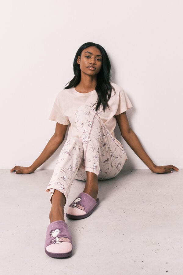 Women'secret Pantuflas Snoopy moradas morado/lila