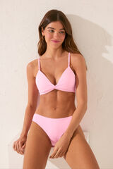Womensecret Panty de bikini clásica fruncida en color rosa rosa