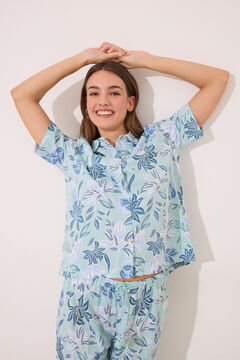 Womensecret Pijama camisera capri 100% algodón flores estampado