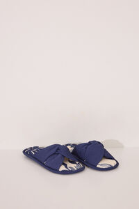 Womensecret Pantuflas para casa con estampado de flores azules azul