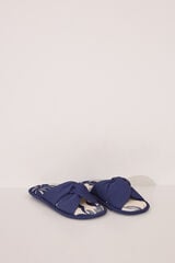 Womensecret Pantuflas para casa con estampado de flores azules azul