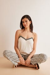 Womensecret Top tirantes crochet marfil marfil