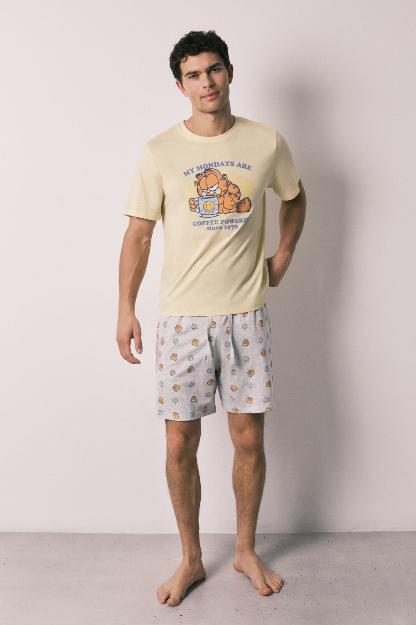 Women'secret Pijama corta para hombre de 100% algod&oacute;n Garfield