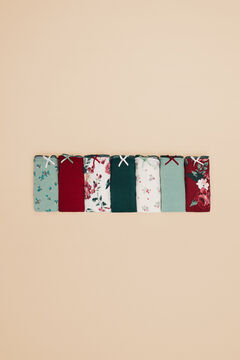 Womensecret Pack 7 panties algodón flores verde