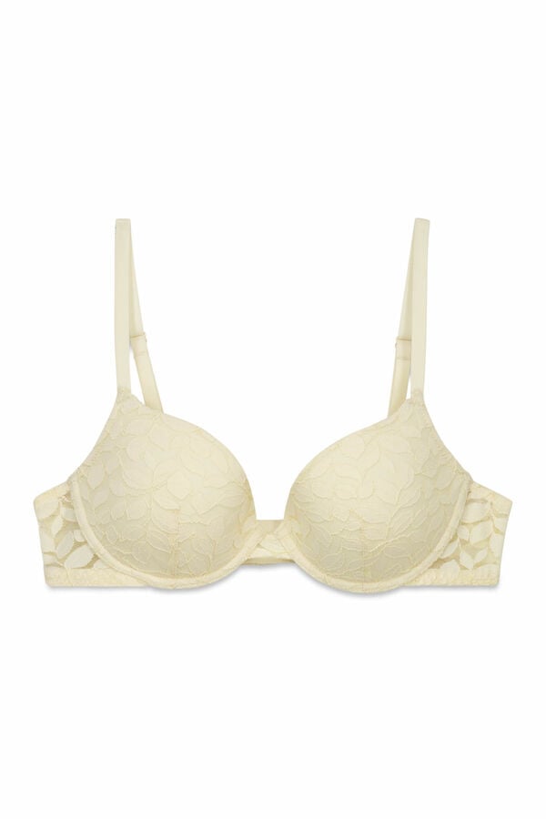 Women'secret Brasier cl&aacute;sico BEAUTIFUL relleno de encaje beige caf&eacute;