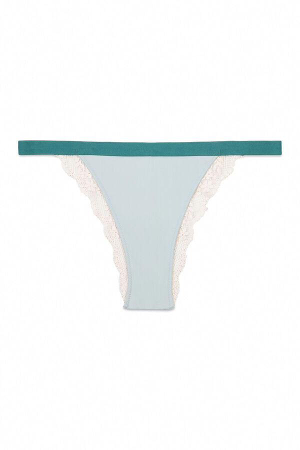 Womensecret Panty de microfibra en panty verde verde