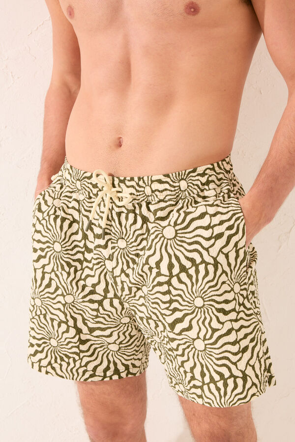 Womensecret Traje de baño de hombre con estampado solar kaki
