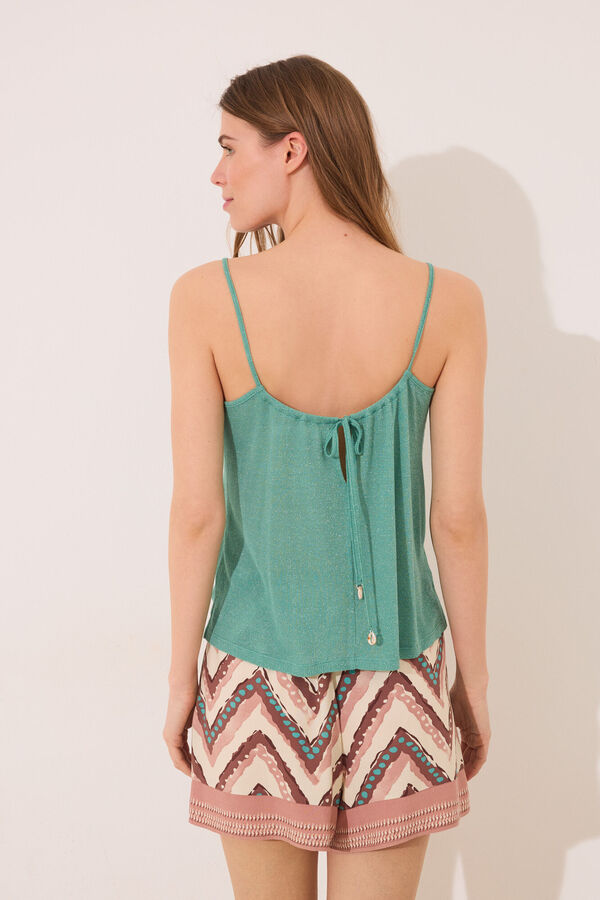 Womensecret Pantalón de viscosa con estampado tribal  café